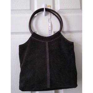 Old Navy Brown Suede Bag Contrast Stitch